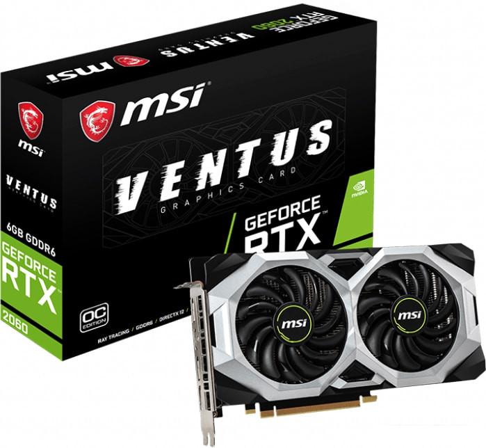 Видеокарта MSI GeForce RTX 2060 Ventus GP OC 6GB GDDR6