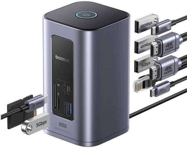 Док-станция Baseus Nomos NU1 Air Win 12-in-1 Docking Station B00568103813-00