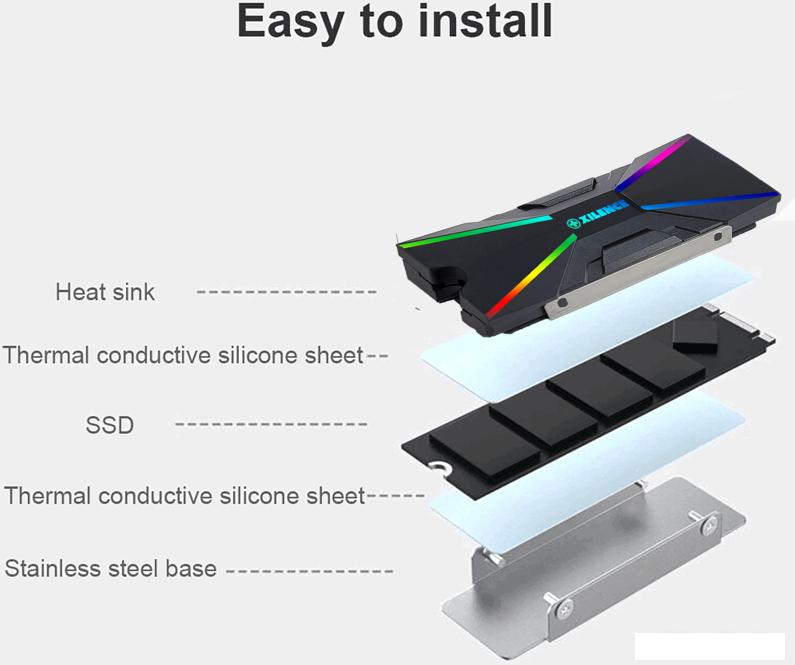 Радиатор для SSD Xilence XC401 M2SSD.B.ARGB