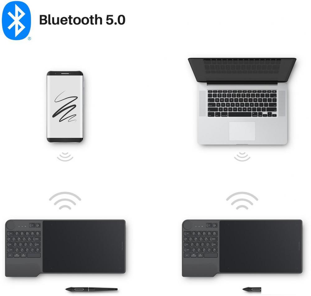 Графический планшет Huion Inspiroy Keydial KD200 (черный)