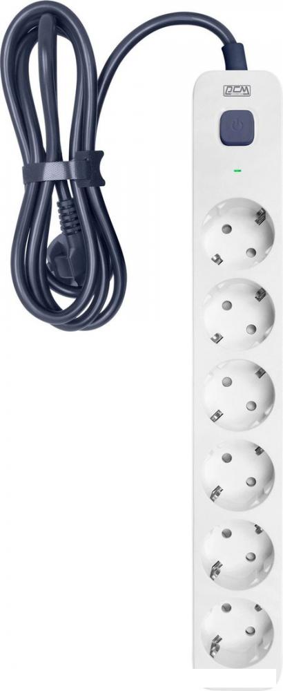 Стабилизатор Powercom SP-06W (1.8м, 6 розеток, белый/серый)