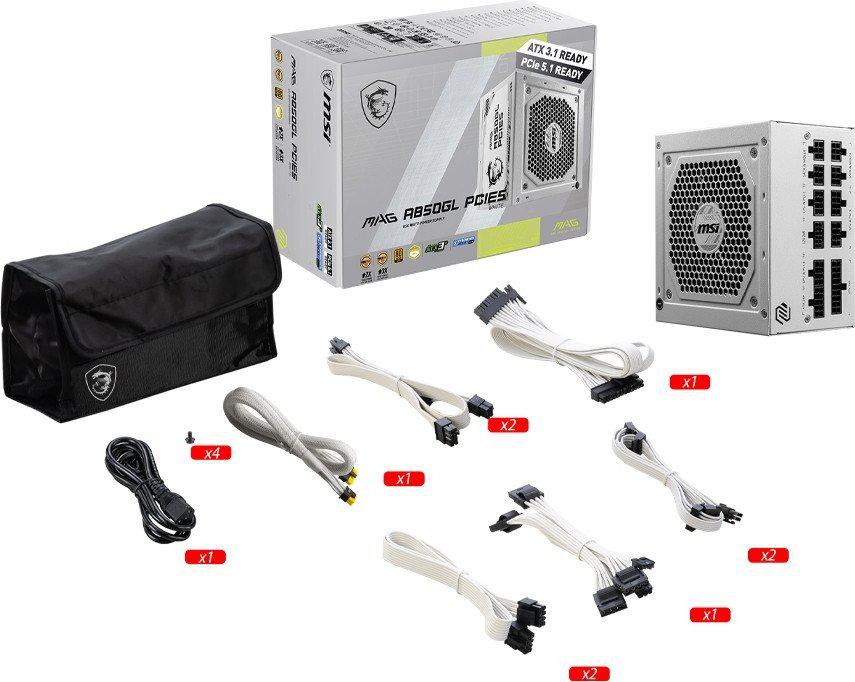 Блок питания MSI MAG A850GL PCIE5 WHITE