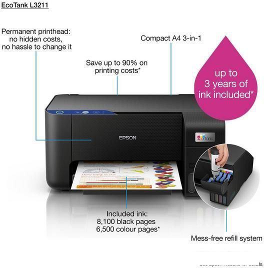 МФУ Epson EcoTank L3211 (ресурс стартовых контейнеров 6500/8100, контейнер 003) МФУ Epson EcoTank L3211 (ресурс стартовых контейнеров 6500/8100, контейнер 003)