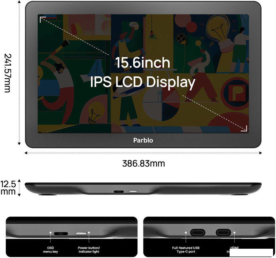 Графический монитор Parblo Coast 16 Pro Gen2 (черный)