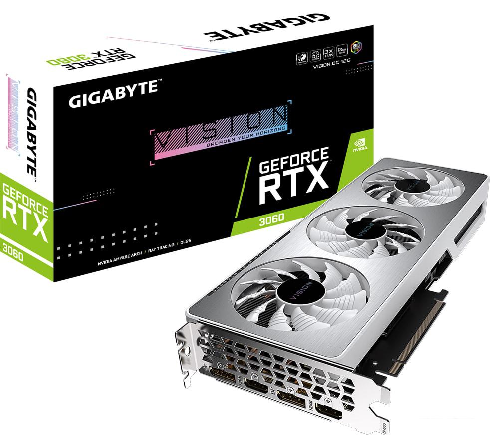 Видеокарта Gigabyte GeForce RTX 3060 Vision OC 12GB GDDR6 (rev. 2.0)