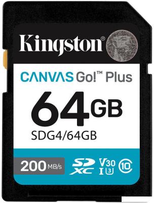 Карта памяти Kingston Canvas Go! Plus SDXC 64GB SDG4/64GB