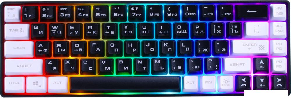 Клавиатура Defender Aris GK-349 (черный/белый)