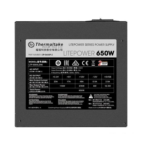 Блок питания Thermaltake Litepower 650W [LTP-0650P-2]