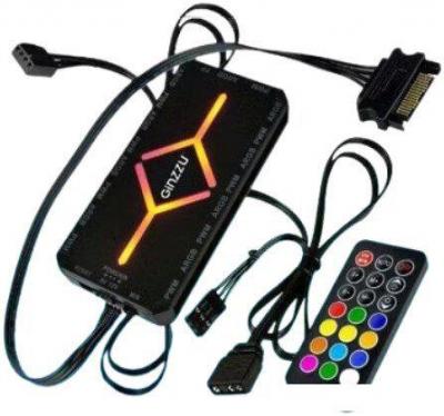 Контроллер скорости и подсветки вентиляторов Ginzzu CRC9MB
