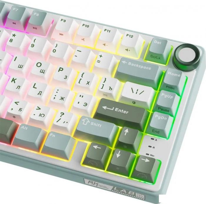 Клавиатура Royal Kludge R75 RGB Sky Cyan (RK Silver)