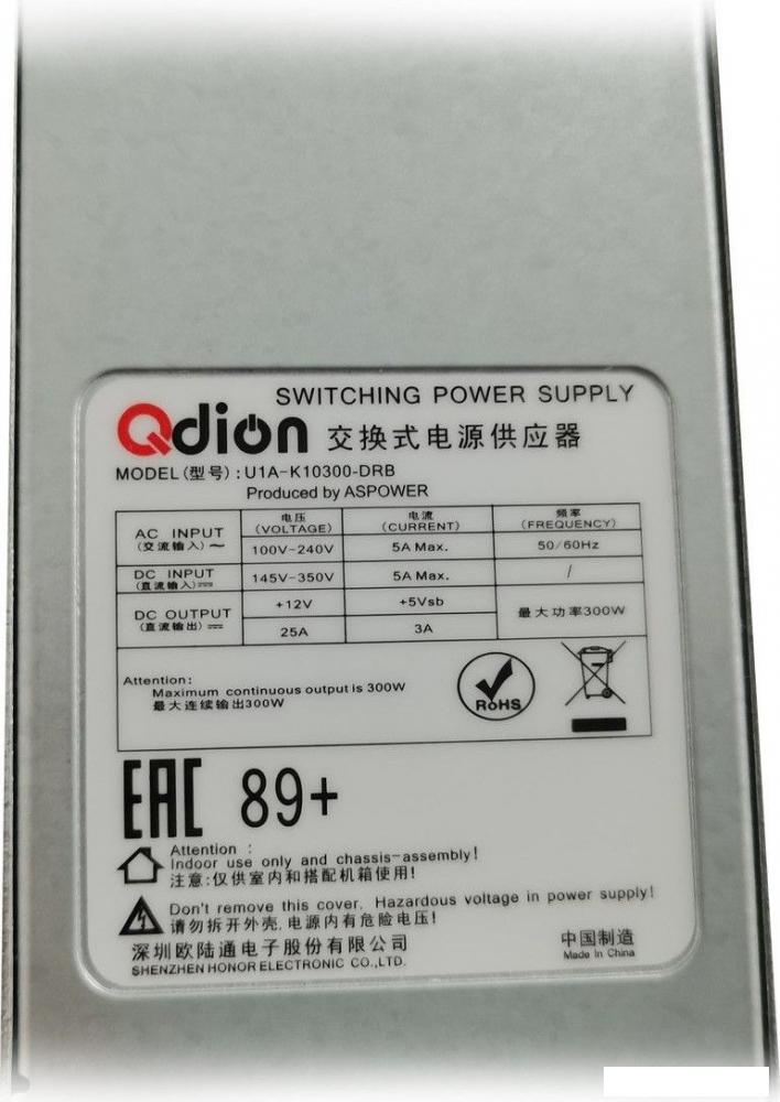 Блок питания Qdion U1A-K10300-DRB