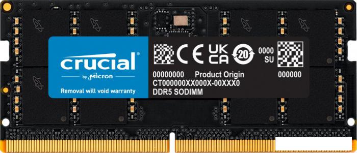 Оперативная память Crucial 16ГБ DDR5 SODIMM 4800МГц CB16GS4800