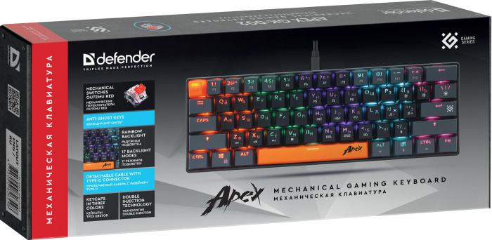 Клавиатура Defender Apex GK-002 (черный/серый)