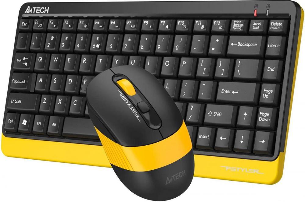 Офисный набор A4Tech Fstyler FG1110 (черный/желтый)
