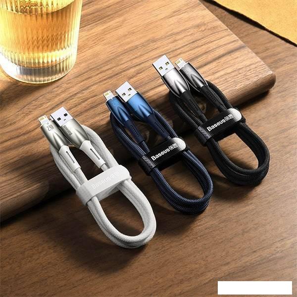 Кабель Baseus Glimmer Series Fast Charging Data Cable USB Type-A - Lightning 2.4A CADH000303 (2 м, синий)
