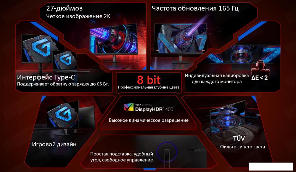 Игровой монитор Xiaomi Redmi Gaming Monitor G27GQ P27QBA-RX Игровой монитор Xiaomi Redmi Gaming Monitor G27GQ P27QBA-RX