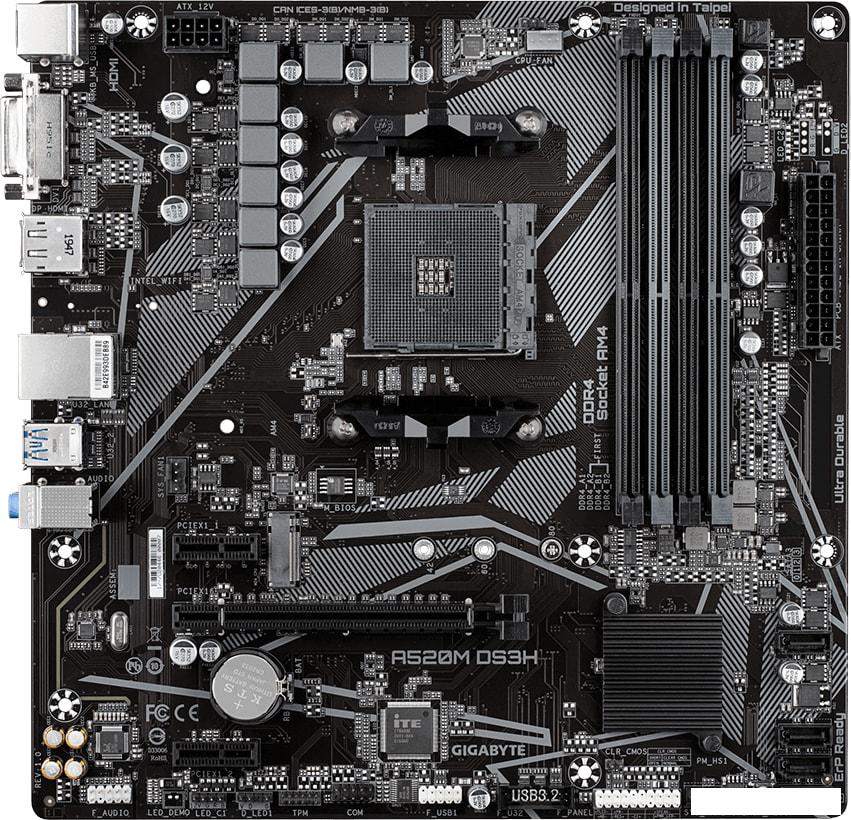 Материнская плата Gigabyte A520M DS3H (rev. 1.x)
