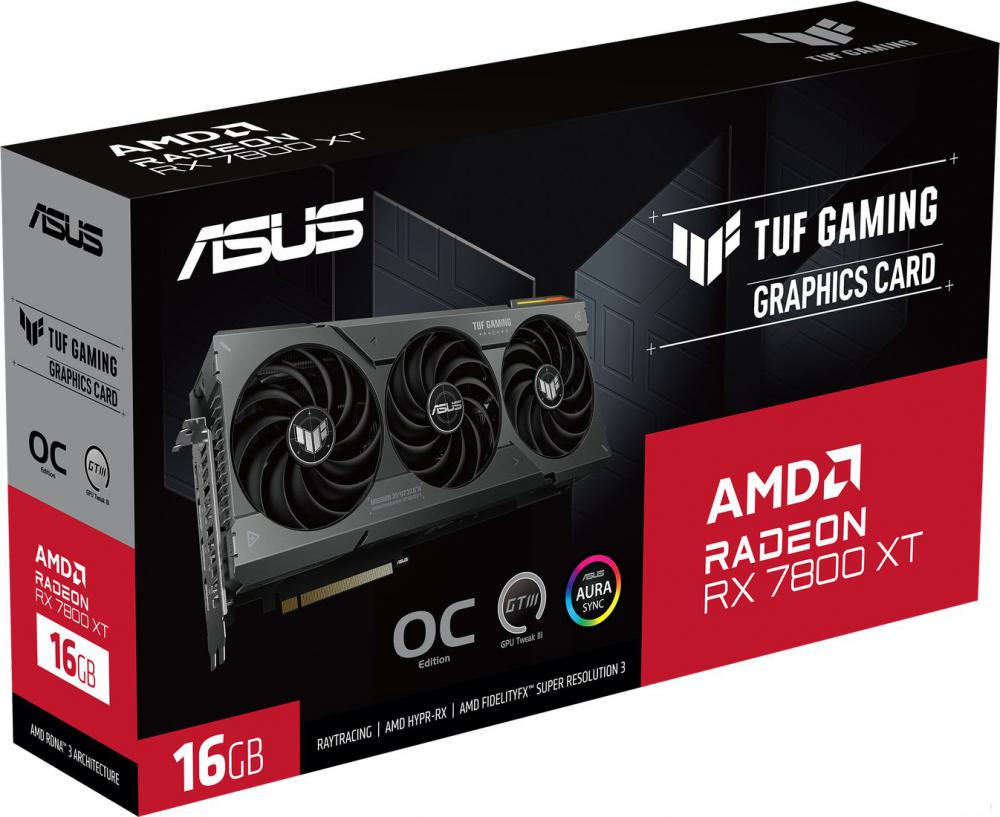 Видеокарта ASUS TUF Gaming Radeon RX 7800 XT OC Edition 16GB GDDR6 TUF-RX7800XT-O16G-GAMING