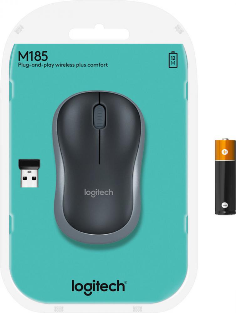 Мышь Logitech M185 (черный/серый)