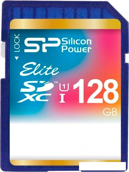 Карта памяти Silicon-Power SDXC Elite UHS-1 (Class 10) 128 GB (SP128GBSDXAU1V10)