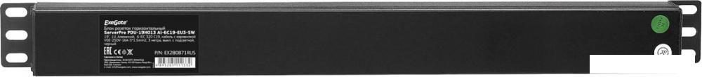 Блок розеток ExeGate ServerPro PDU-19H013 Al-6C19-EU3CU