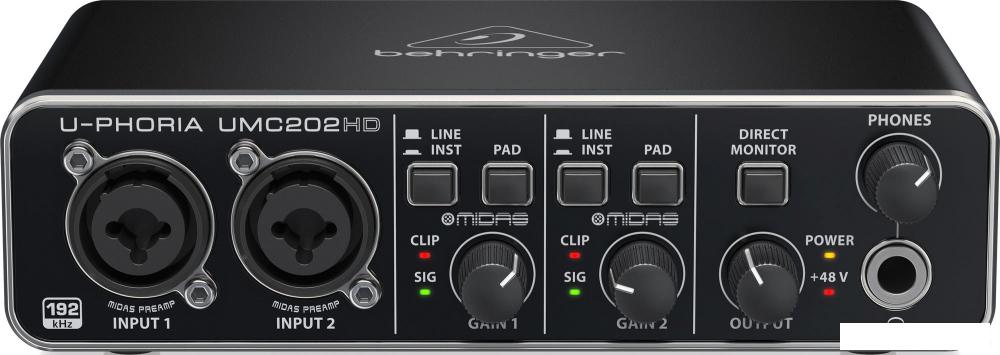 Аудиоинтерфейс Behringer U-Phoria UMC202HD