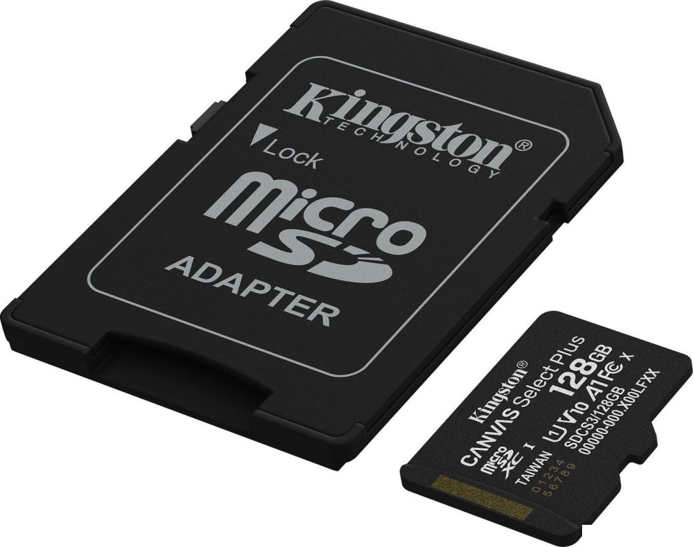 Карта памяти Kingston Canvas Select Plus microSDXC 128GB SDCS3/128GB (с адаптером)