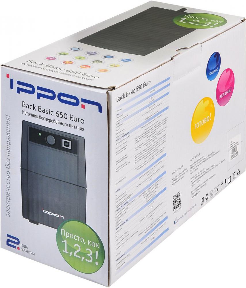Источник бесперебойного питания IPPON Back Basic 650 Euro