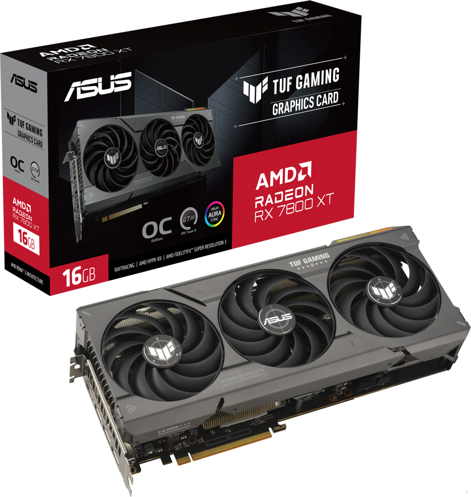 Видеокарта ASUS TUF Gaming Radeon RX 7800 XT OC Edition 16GB GDDR6 TUF-RX7800XT-O16G-GAMING