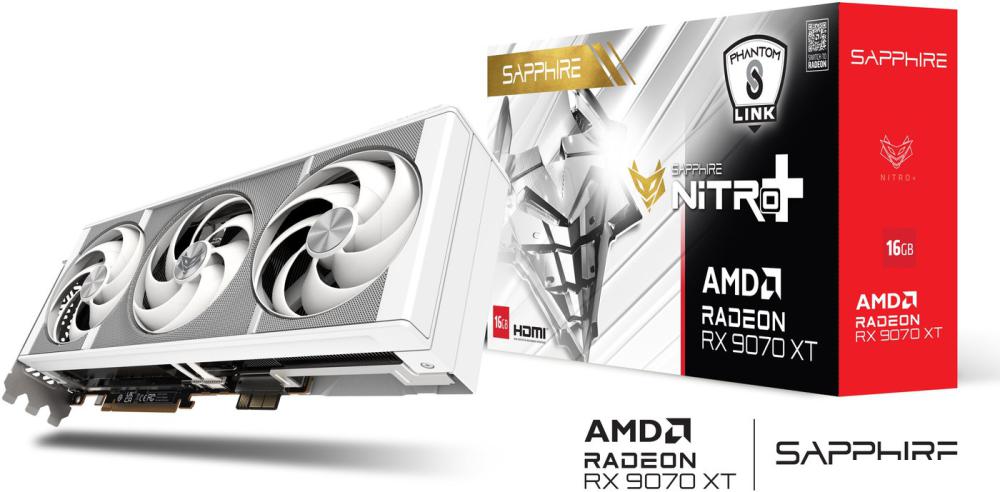Видеокарта Sapphire Nitro+ Radeon RX 9070 XT OC PhantomLink Polar Edition 11348-08-20G