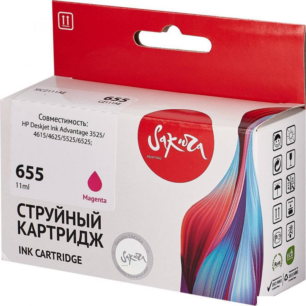Картридж Sakura Printing SICZ111AE (аналог HP 655 Magenta) Картридж Sakura Printing SICZ111AE (аналог HP 655 Magenta)