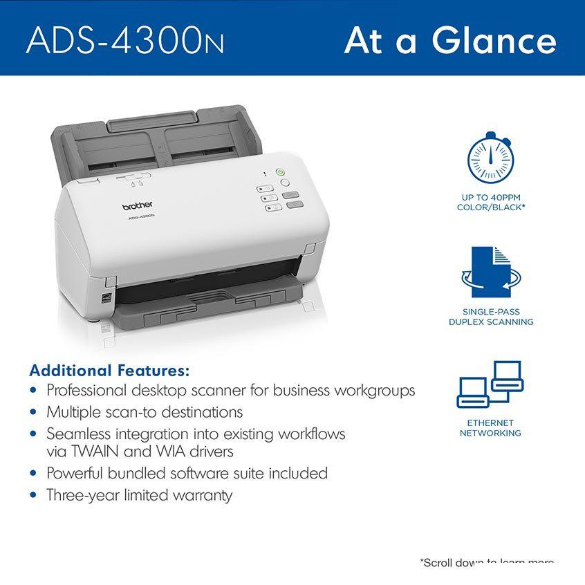 Сканер Brother ADS-4300N