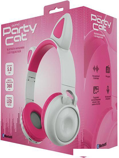 Наушники QUMO Party Cat (белый/розовый)