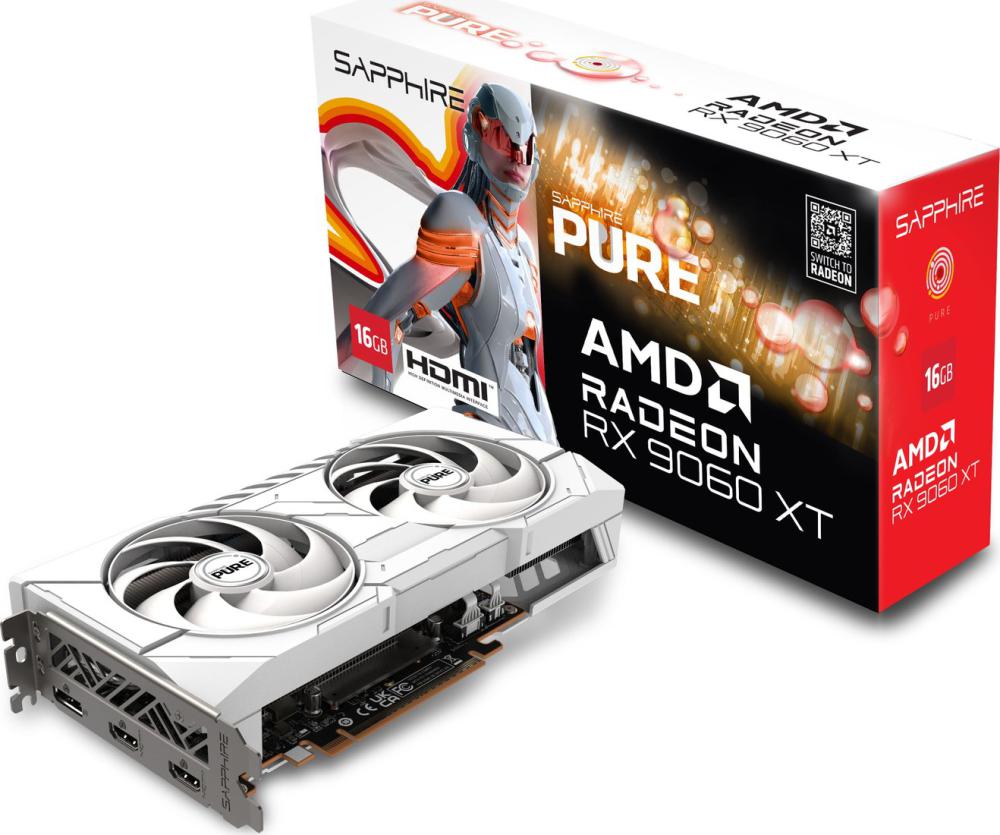 Видеокарта Sapphire Pure Radeon RX 9060 XT 16GB 11350-02-20G