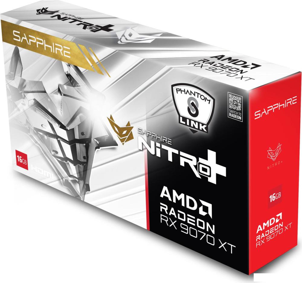 Видеокарта Sapphire Nitro+ Radeon RX 9070 XT OC PhantomLink Polar Edition 11348-08-20G