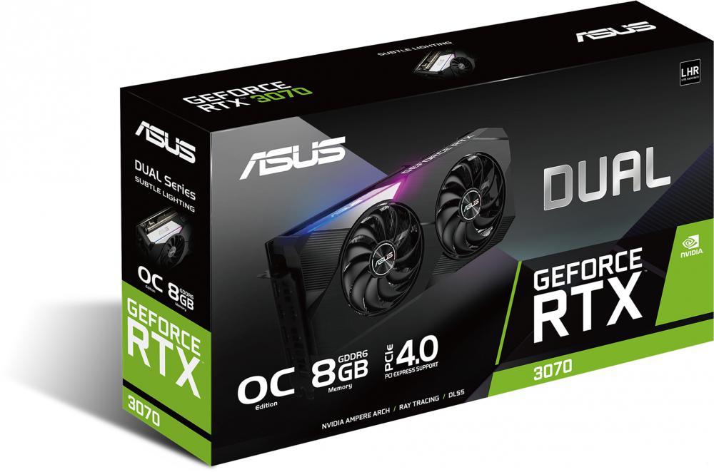Видеокарта ASUS Dual GeForce RTX 3070 V2 OC 8GB GDDR6 LHR DUAL-RTX3070-O8G-V2 Видеокарта ASUS Dual GeForce RTX 3070 V2 OC 8GB GDDR6 LHR DUAL-RTX3070-O8G-V2