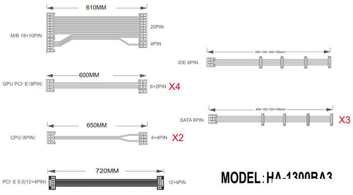 Блок питания 1stPlayer NGDP 1300W HA-1300BA3-WH