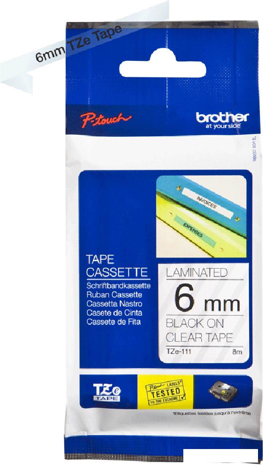 Картридж-лента для термопринтера Brother TZe-111 (6 мм, 8 м)