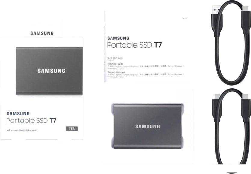 Внешний накопитель Samsung T7 1TB (серый)