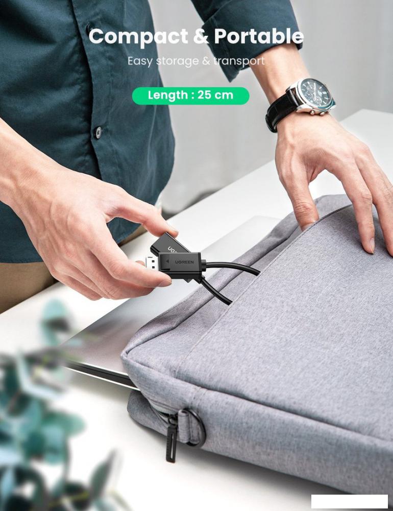 Адаптер Ugreen MM137 70694 HDMI - DisplayPort (0.25 м)