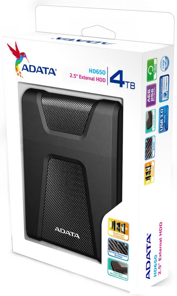 Внешний накопитель ADATA HD650 4TB (черный)