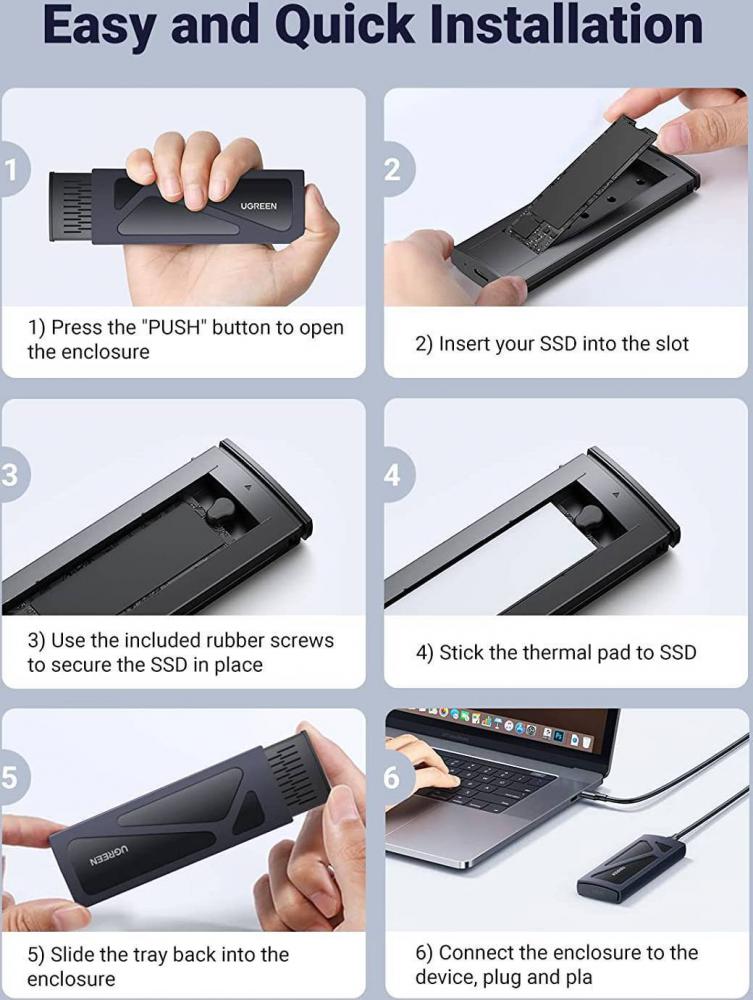 Бокс для накопителей M.2 Ugreen CM578 15512