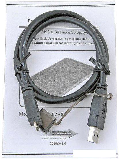 Бокс для накопителей 2.5" AgeStar 3UB2A8 Black
