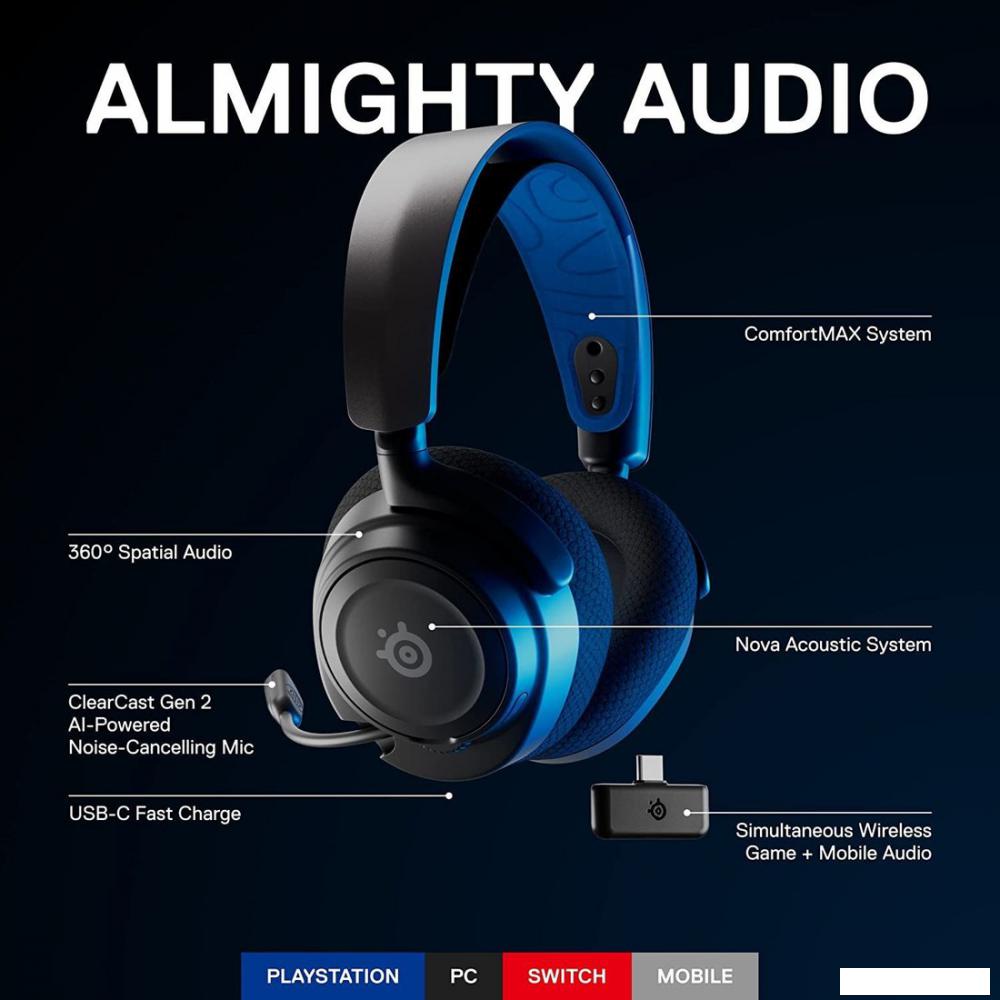 Наушники SteelSeries Arctis Nova 7P Wireless (черный)