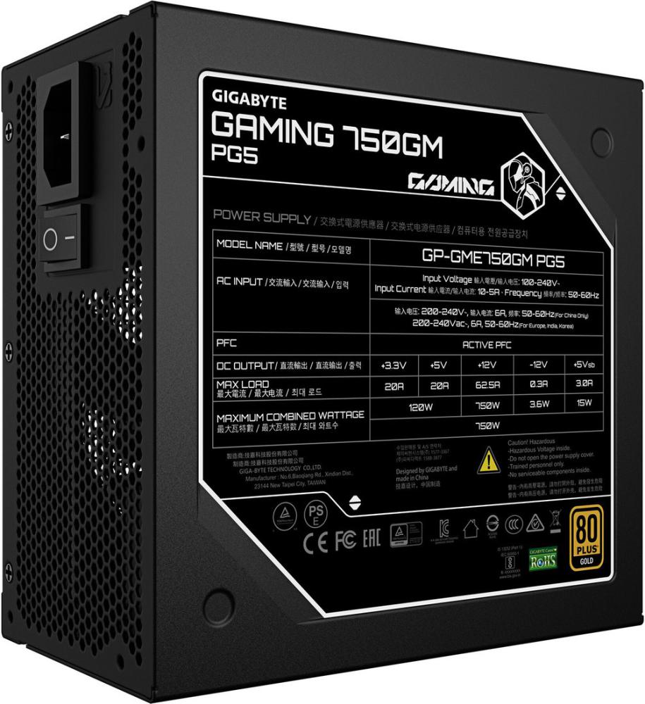 Блоки питания Gigabyte Gaming 750GM PG5