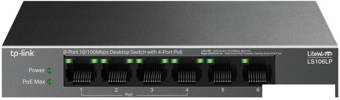 Неуправляемый коммутатор TP-Link LiteWave LS106LP V1