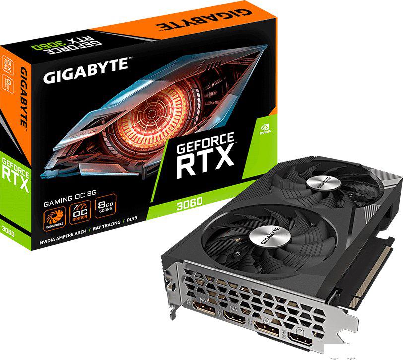 Видеокарта Gigabyte GeForce RTX 3060 Gaming OC 8G (rev. 2.0) GV-N3060GAMING OC-8GD 2.0