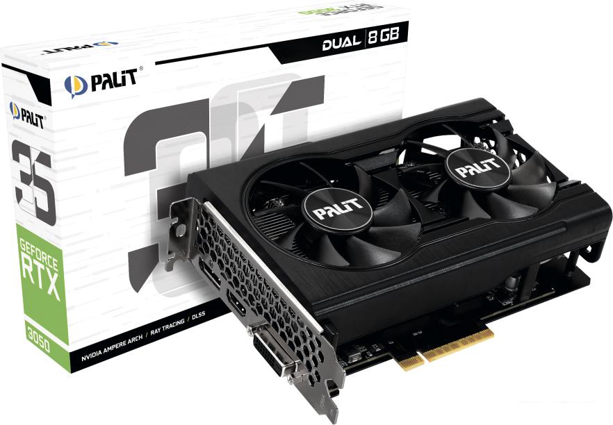 Видеокарта Palit GeForce RTX 3050 Dual NE63050018P1-1070D