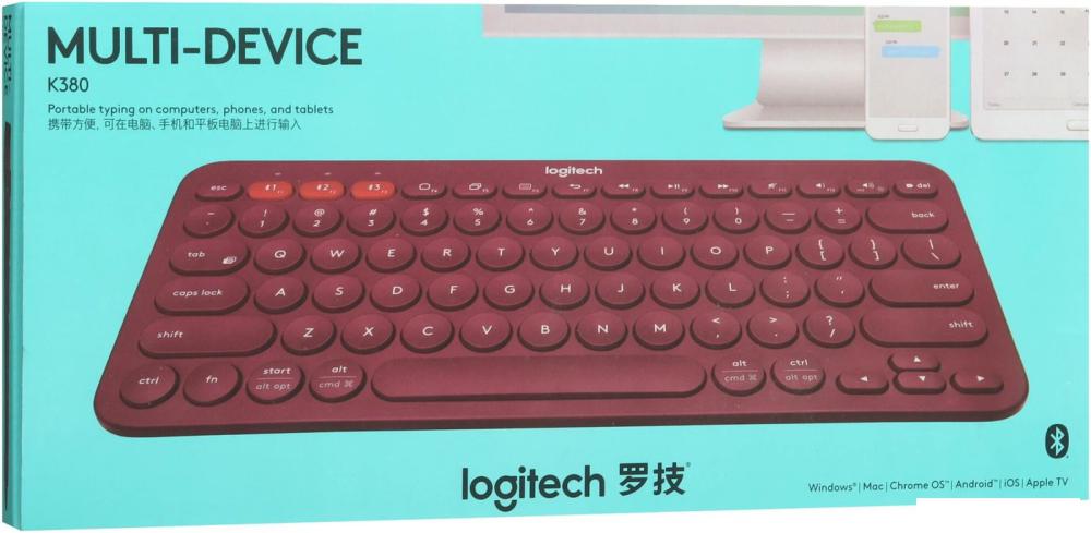 Клавиатура Logitech Multi-Device K380 Bluetooth 920-007655 (красный)