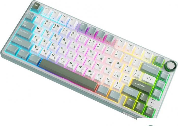 Клавиатура Royal Kludge R75 RGB Sky Cyan (RK Silver)